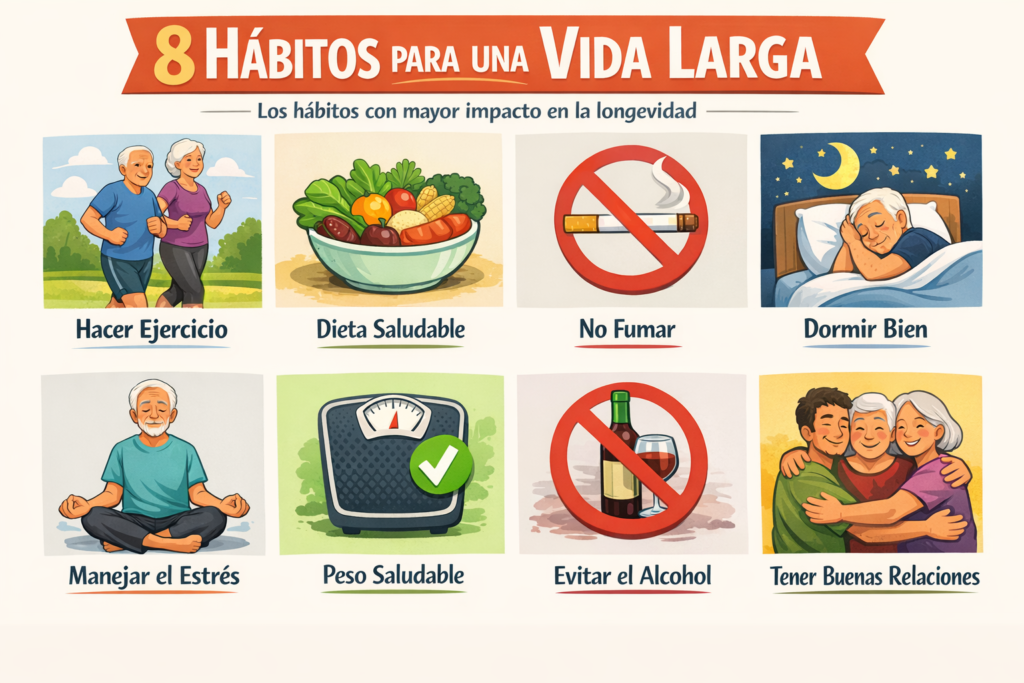 8 hábitos con mayor impacto real en la longevidad