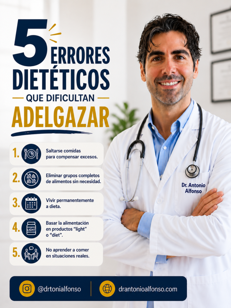 5 Errores dietéticos que dificultan adelgazar.