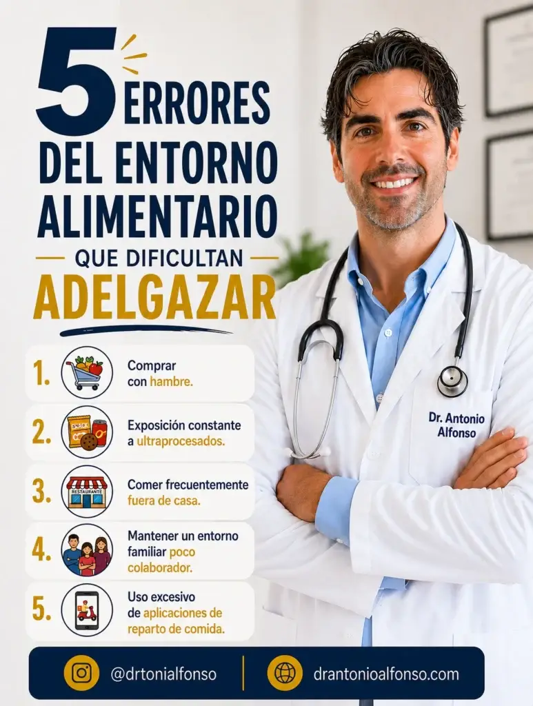 5 Errores entorno alimentario dificultan adelgazar